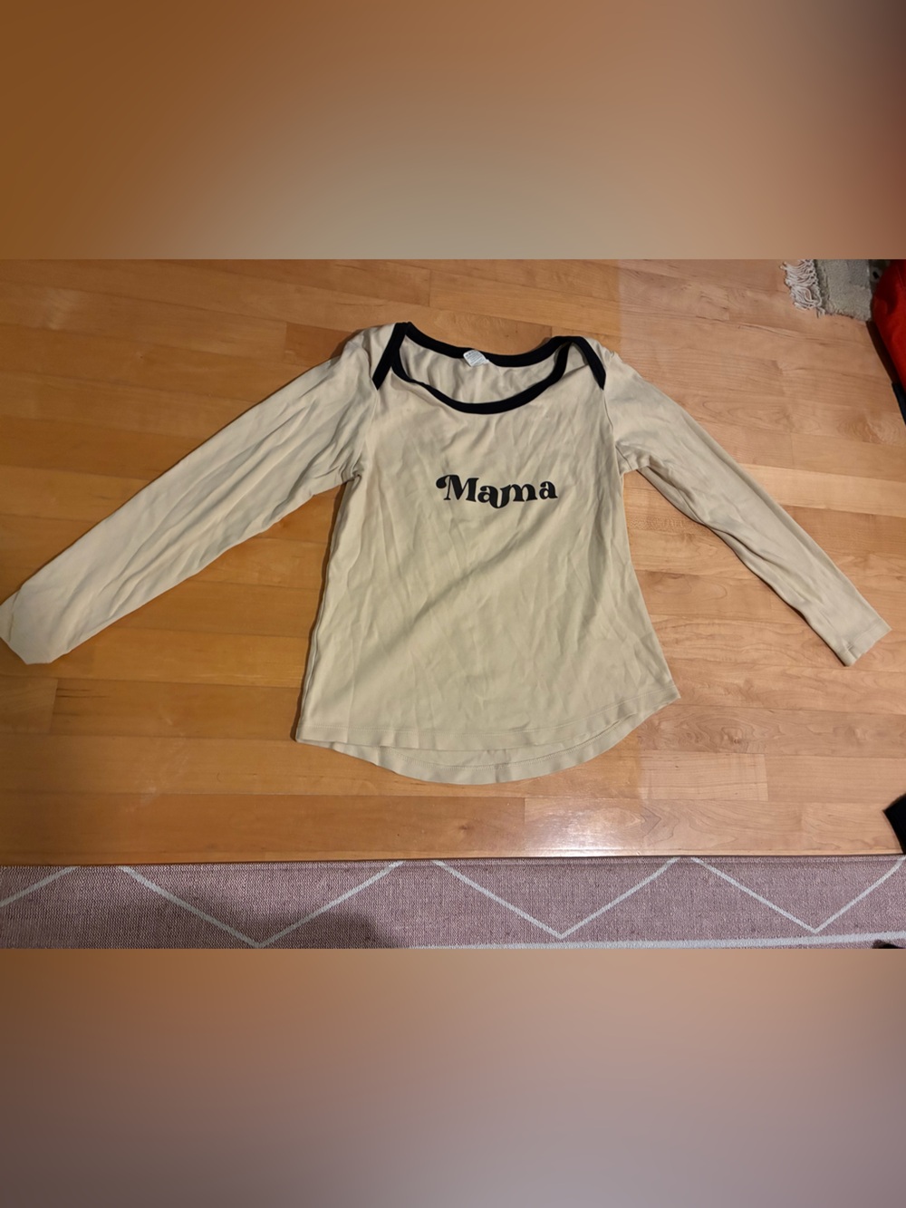 kate quinn Cream Long-Sleeve with navy and "Mama" Print